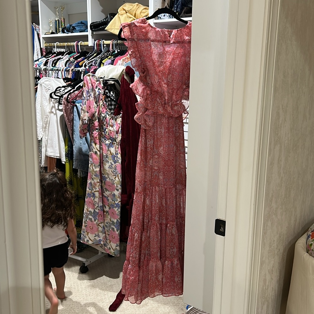MISA Los Angeles Pink Ruffle Dress - Picture 2 of 3